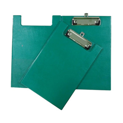 A5 Green Foldover Clipboard With Pen Holder from B&Q