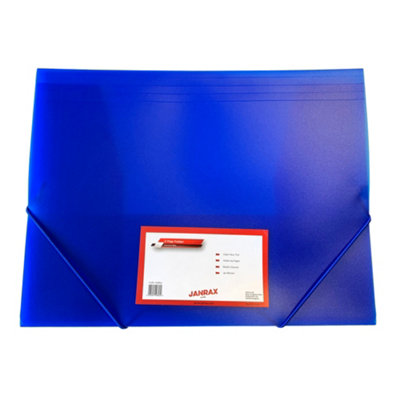  - Janrax A4 Clearview Blue 3 Flap Folder With Elasticated Closure