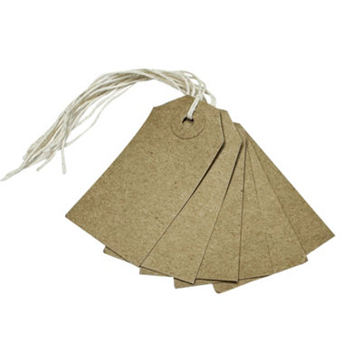 Box Of 1000 Brown Buff Strung Tags 54mm X 30mm from B&Q