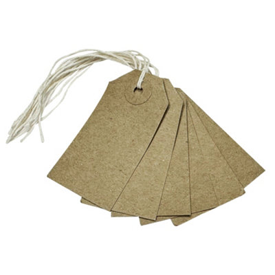 Box Of 1000 Brown Buff Strung Tags 70mm X 35mm from B&Q