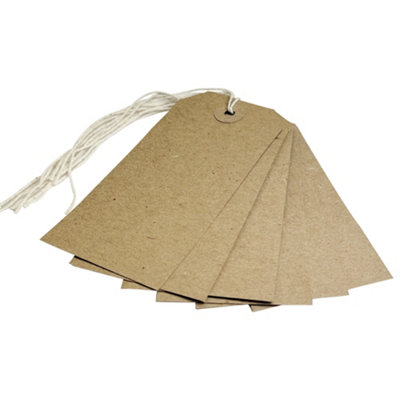 Box Of 1000 Brown Buff Strung Tags 108mm X 54mm
