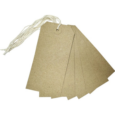 Box Of 1000 Brown Buff Strung Tags 120mm X 60mm from B&Q
