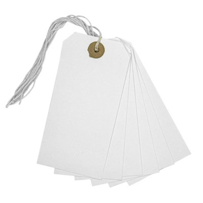 Box Of 1000 White Strung Tags 120mm X 60mm from B&Q