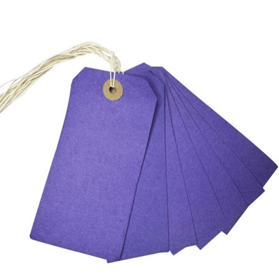 Box Of 1000 Purple Strung Tags 120mm X 60mm from B&Q