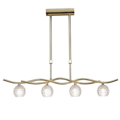 Luminosa Lighting Luminosa Dali Telescopic Linear Pendant Line 4 Light G9Polished Brass from B&Q