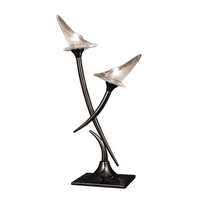 Luminosa Lighting Luminosa Flavia Table Lamp 2 Light G9Black Chrome from B&Q
