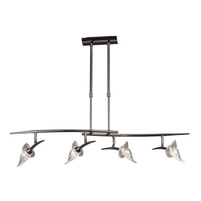Luminosa Lighting Luminosa Flavia Telescopic Linear Pendant 4 Light G9 With Adjustable HeadsBlack Chrome from B&Q