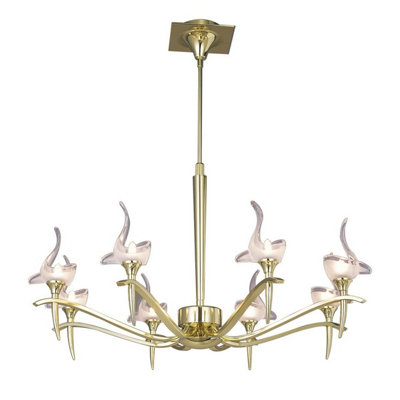 Luminosa Lighting Luminosa Viena Telescopic Pendant Round 8 Light G9Polished Brass from B&Q