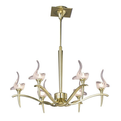 Luminosa Lighting Luminosa Viena Telescopic Pendant Round 6 Light G9Polished Brass from B&Q