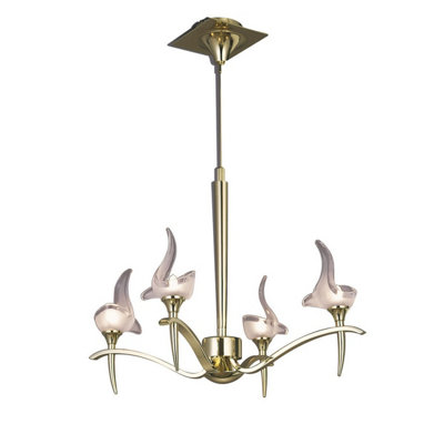 Luminosa Lighting Luminosa Viena Telescopic Pendant Round 4 Light G9Polished Brass from B&Q