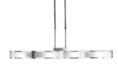 B&Q -  Luminosa Duna E27 Ceiling Pendant 4 Light E27 BarPolished ChromeWhite Acrylic
