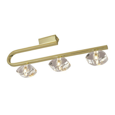 Luminosa Lighting Luminosa Alfa Linear Bar 3 Light G9Polished Brass from B&Q