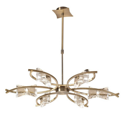Luminosa Lighting Luminosa Kromo Telescopic Convertible To Semi Flush 6 Light G9Antique Brass from B&Q