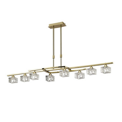B&Q -  Luminosa Zen Rectangular Telescopic Convertible To Semi Flush 8 Light G9Polished Brass