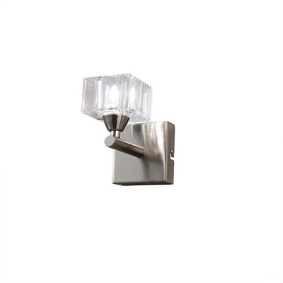 Luminosa Lighting Luminosa Cuadrax Wall Lamp 1 Light G9Satin Nickel from B&Q