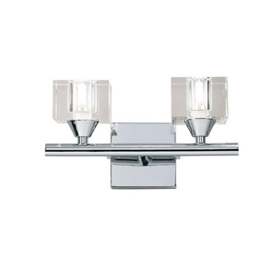 Luminosa Lighting Luminosa (0004 030) Cuadrax Wall Lamp Switched 2 Light G9Polished Chrome from B&Q