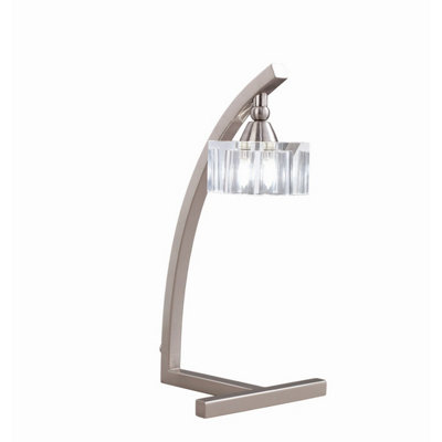 Luminosa Lighting Luminosa Cuadrax Table Lamp 1 Light G9 Satin Nickel from B&Q