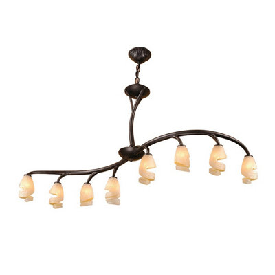 Luminosa Lighting Luminosa Forest Semi Ceililng 8 Light G9 BarBrownBlack Oxide from B&Q