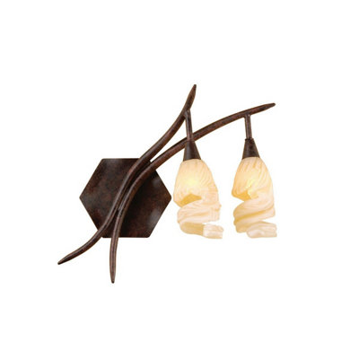 Luminosa Lighting Luminosa (0017 005) Gaudi Wall Lamp Right Switched 2 Light G9Brown/black Oxide from B&Q
