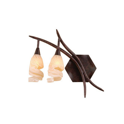 Luminosa Lighting Luminosa (0017 005) Gaudi Wall Lamp Left Switched 2 Light G9Brown/black Oxide from B&Q