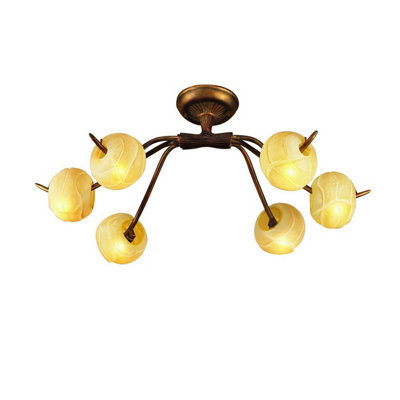 Luminosa Lighting Luminosa (0038 002) Wave Ceiling 6 Light G9Rustic Gold from B&Q