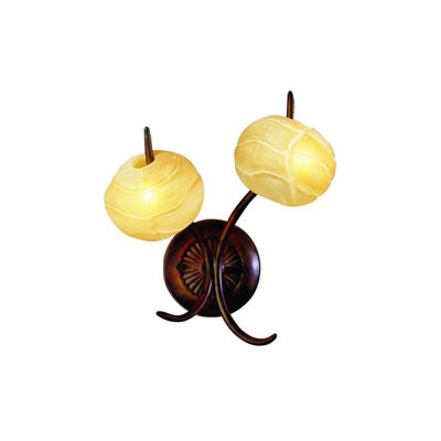 Luminosa Lighting Luminosa (0038 005) Wave Wall Lamp 2 Light G9Rustic Gold from B&Q