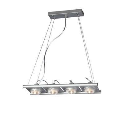 Luminosa Lighting Luminosa (0040 003) Ull Rectangular Pendant 4 Light G9 Silver Grey