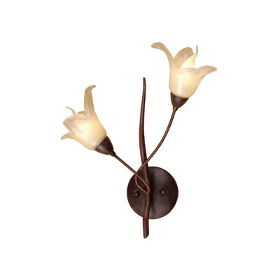Luminosa Lighting Luminosa (0024 005) Florida Wall Lamp Switched 2 Light E14Brown/black Oxide from B&Q