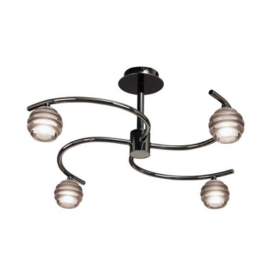 Luminosa Lighting Luminosa Sphere Semi Flush 4 Light G9Black Chrome from B&Q