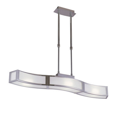 Luminosa Lighting Luminosa Duna Gu10 Linear Pendant 3 Light L1Sgu10 BarPolished ChromeWhite Acrylic from B&Q