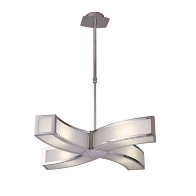 Luminosa Lighting Luminosa Duna Gu10 Pendant 4 Light L1/sgu10 CurvedPolished Chrome from B&Q