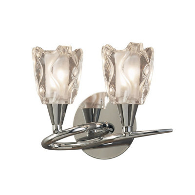 B&Q -  Luminosa Amel Wall Lamp Switched 2 Light L1/sgu10Polished Chrome