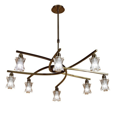 Luminosa Lighting Luminosa Alaska Pendant Convertible To Semi Flush 8 Light L1/sgu10Antique Brass from B&Q