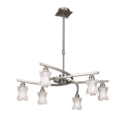Luminosa Lighting Luminosa Alaska Pendant Convertible To Semi Flush 6 Light L1/sgu10Satin Nickel from B&Q