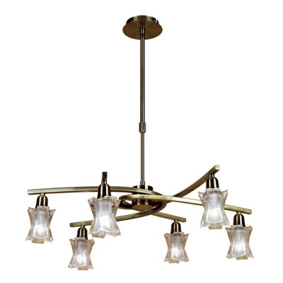 Luminosa Lighting Luminosa Alaska Pendant Convertible To Semi Flush 6 Light L1/sgu10Antique Brass from B&Q
