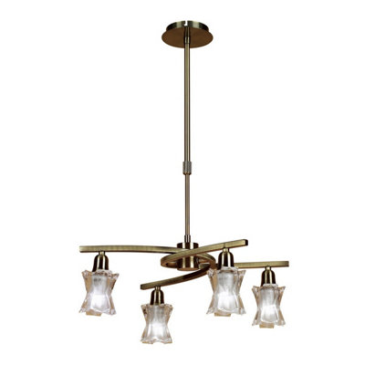 Luminosa Lighting Luminosa Alaska Pendant Convertible To Semi Flush 4 Light L1/sgu10Antique Brass from B&Q