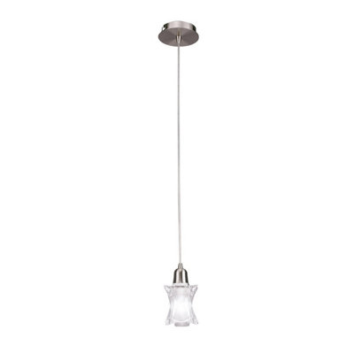 Luminosa Lighting Luminosa Alaska Square Pendant 1 Light L1/sgu10Satin Nickel from B&Q