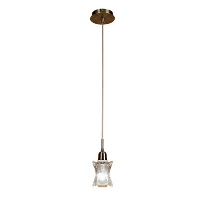 Luminosa Lighting Luminosa Alaska Pendant 1 Light L1/sgu10Antique Brass from B&Q