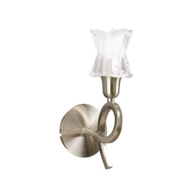 Luminosa Lighting Luminosa Alaska Wall Lamp Switched 1 Light L1/sgu10Satin Nickel from B&Q