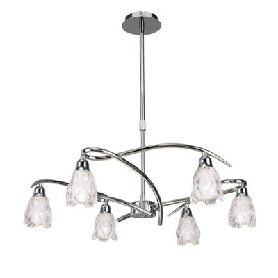 Luminosa Lighting Luminosa Amel Telescopic Convertible To Semi Flush 6 Light L1/sgu10Polished Chrome from B&Q