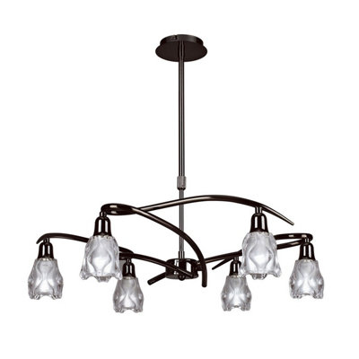 Luminosa Lighting Luminosa Amel Telescopic Convertible To Semi Flush 6 Light L1/sgu10Black Chrome from B&Q