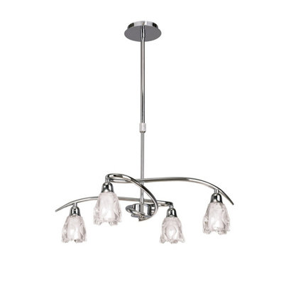 Luminosa Lighting Luminosa Amel Telescopic Convertible To Semi Flush 4 Light L1/sgu10Polished Chrome from B&Q