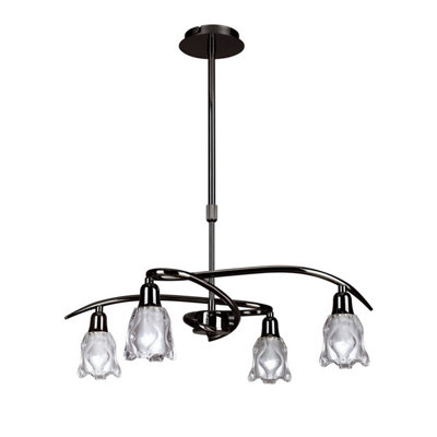 Luminosa Lighting Luminosa Amel Telescopic Convertible To Semi Flush 4 Light L1/sgu10Black Chrome from B&Q