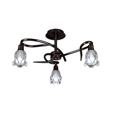 B&Q -  Luminosa Amel Ceiling 3 Light L1/sgu10Black Chrome