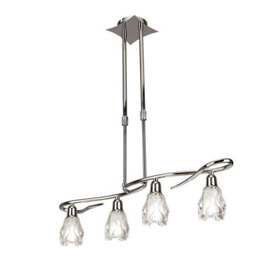 Luminosa Lighting Luminosa Amel Telescopic 4 Light L1Sgu10 BarPolished Chrome from B&Q