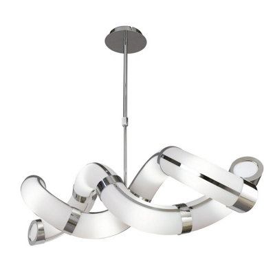 Luminosa Lighting Luminosa Guss Rectangular Telescopic Gu10 8 Light L1/sgu10 TwistedPolished Chrome/white AcrylicCfl Lamps Included from B&Q