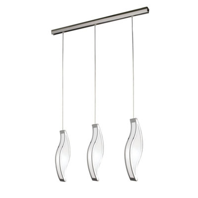 Luminosa Lighting Luminosa Sintesys Linear Pendant 3 Drop Gu10 3 Light Bar Polished Chrome from B&Q