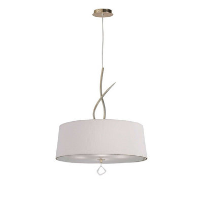 Luminosa Lighting Luminosa Mara Pendant 4 Light E27 RoundFrench Gold With Ivory White Shade from B&Q
