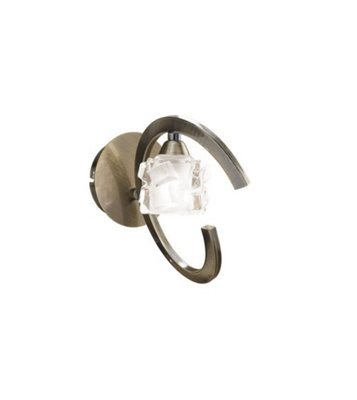B&Q -  Luminosa Ice Wall Lamp Switched 1 Light G9 EcoAntique Brass