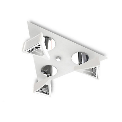 Luminosa Lighting Luminosa Filippo Spot Light 3 Light Led Triangular 5W 3000K1300LmMatt White/polished Chrome from B&Q